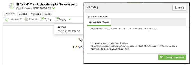cytowanie orzeczenia