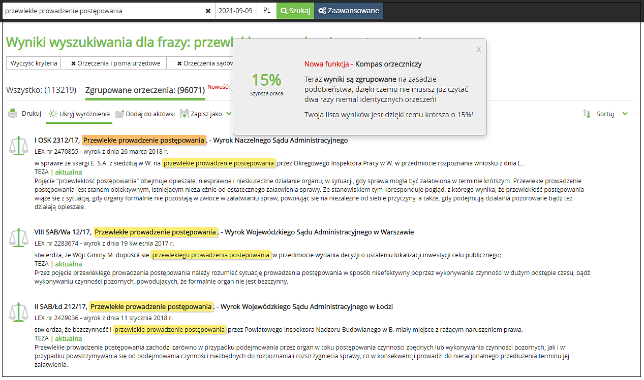 LEX Kompas Orzeczniczy research orzeczniczy