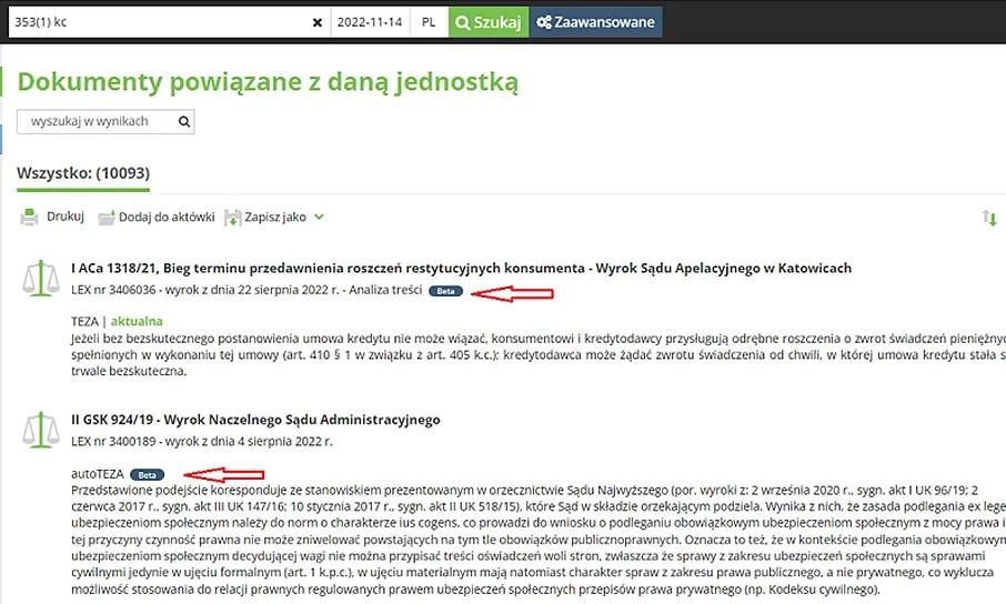 wspólnie sortowane wg daty orzeczenia