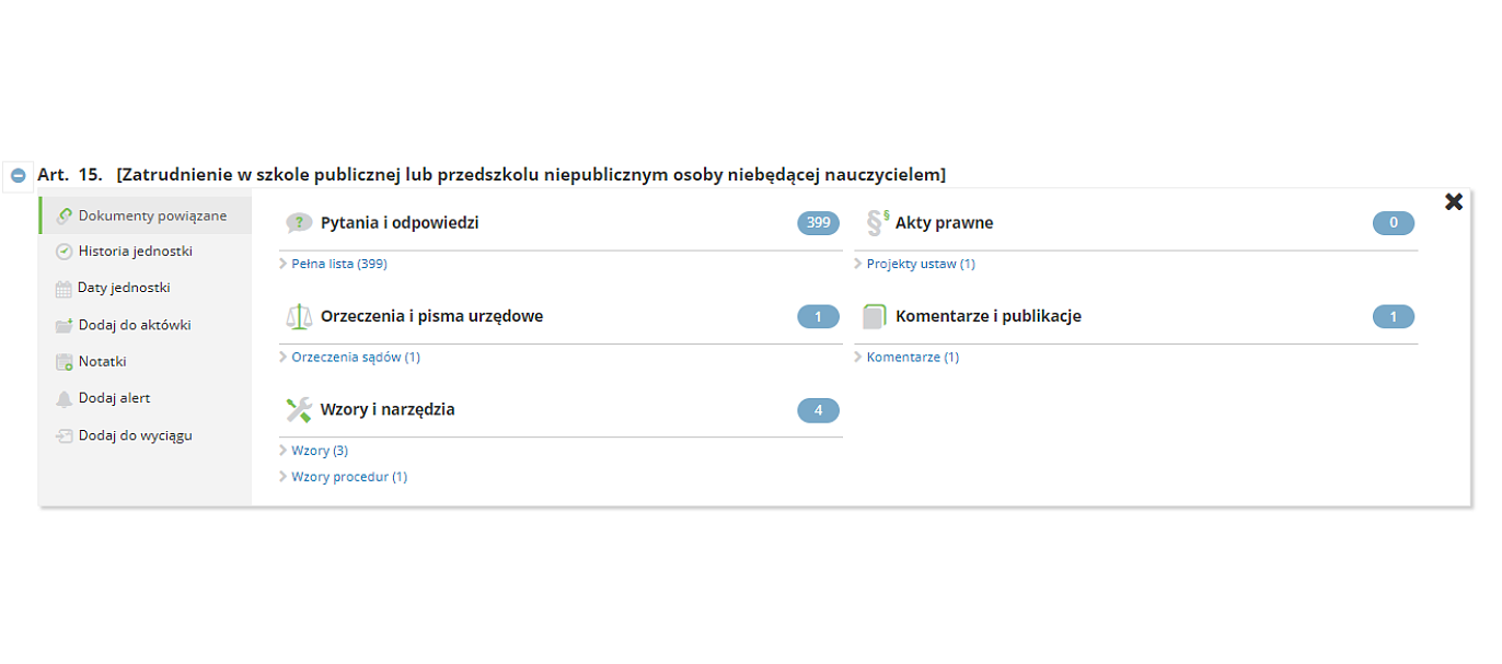 LEX PO - Dokumenty powiązane