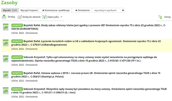 Omówienia orzeczeń