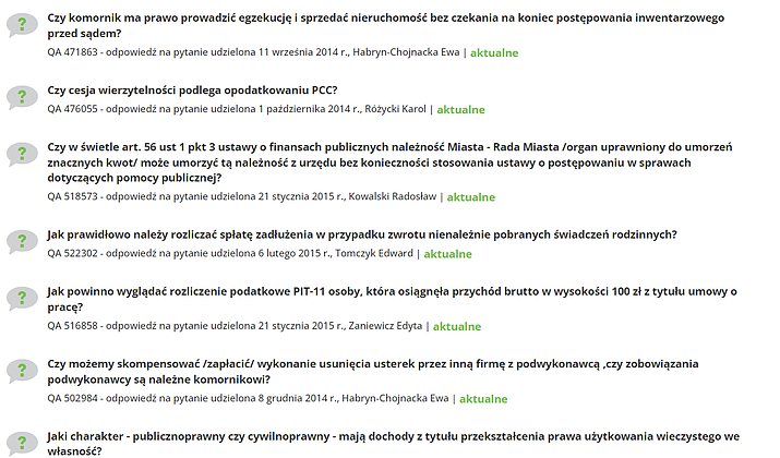 Konsultacje z ekspertami oraz baza pytań i odpowiedzi