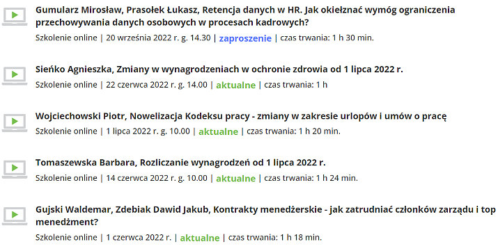 Certyfikowane szkolenia online – ponad 11 webinarów w roku!