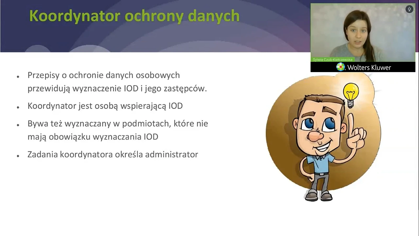 Koordynator ochrony danych osobowych - fragment nagrania