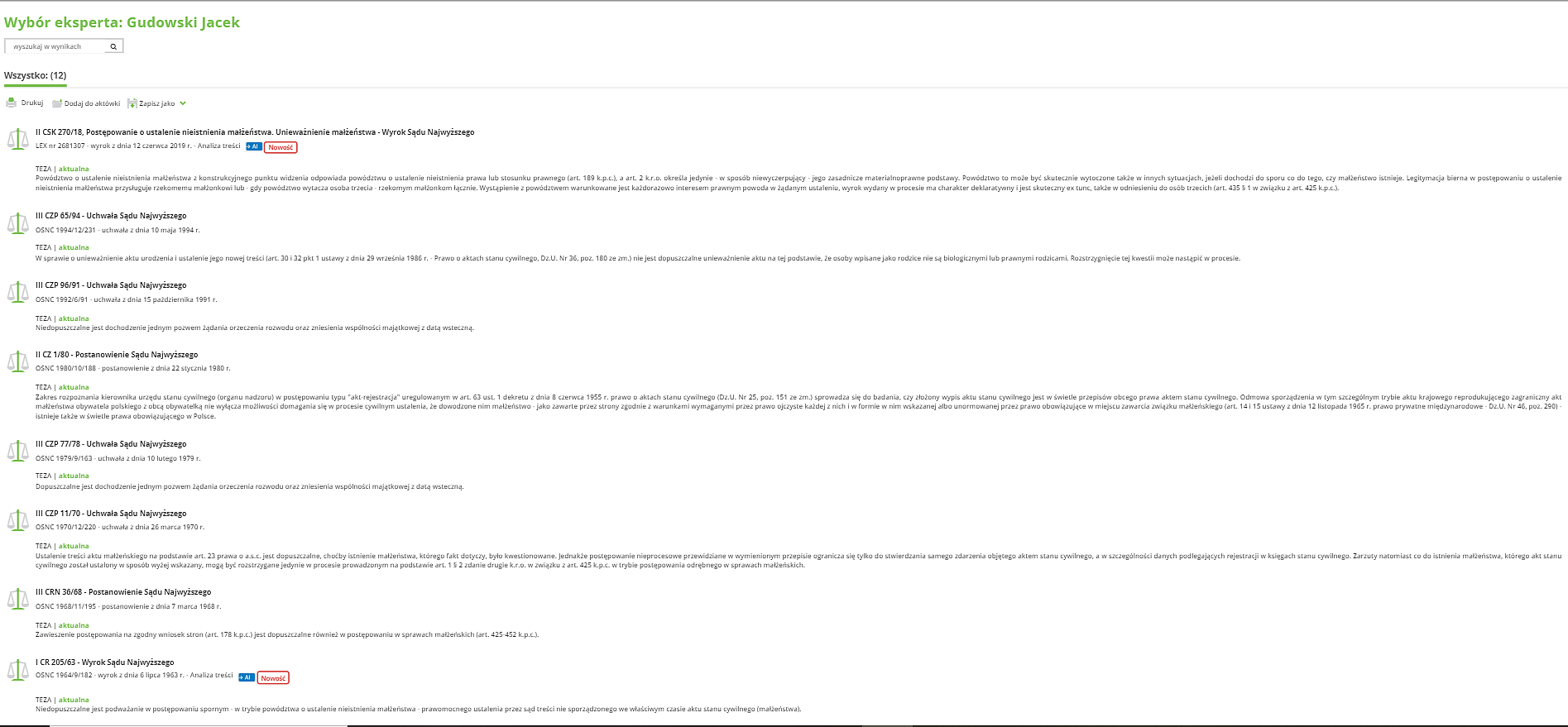 Postępowanie odrębne w sprawach małżeńskich w oparciu o funkcjonalności LEX Kompas Orzeczniczy 2.0 – fot. 1 Postępowanie odrębne w sprawach małżeńskich w oparciu o funkcjonalności LEX Kompas Orzeczniczy 2.0 – fot. 1