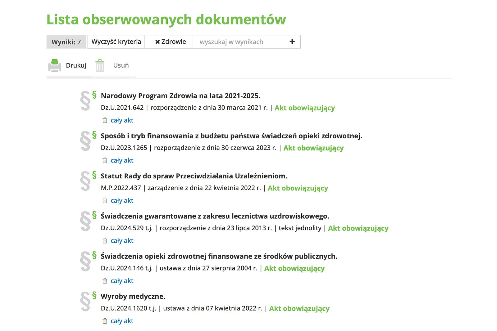 Wygodnie zarządzasz listą obserwowanych dokumentów