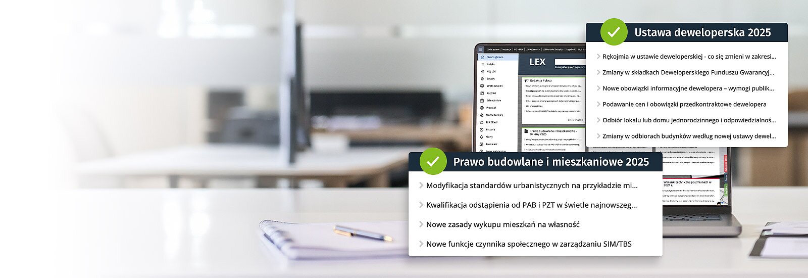 Wypróbuj LEX Budownictwo Optimum&nbsp;przez 14 dni za darmo LEX Budownictwo to program zapewniający dostęp do aktualizowanej na bieżąco bazy prawa, komentarzy, poradników, szkoleń online z zakresu prawa budowlanego. Oferuje także dostęp do największej na rynku bazy aktów prawa miejscowego oraz konsultacje mailowe z ekspertami.