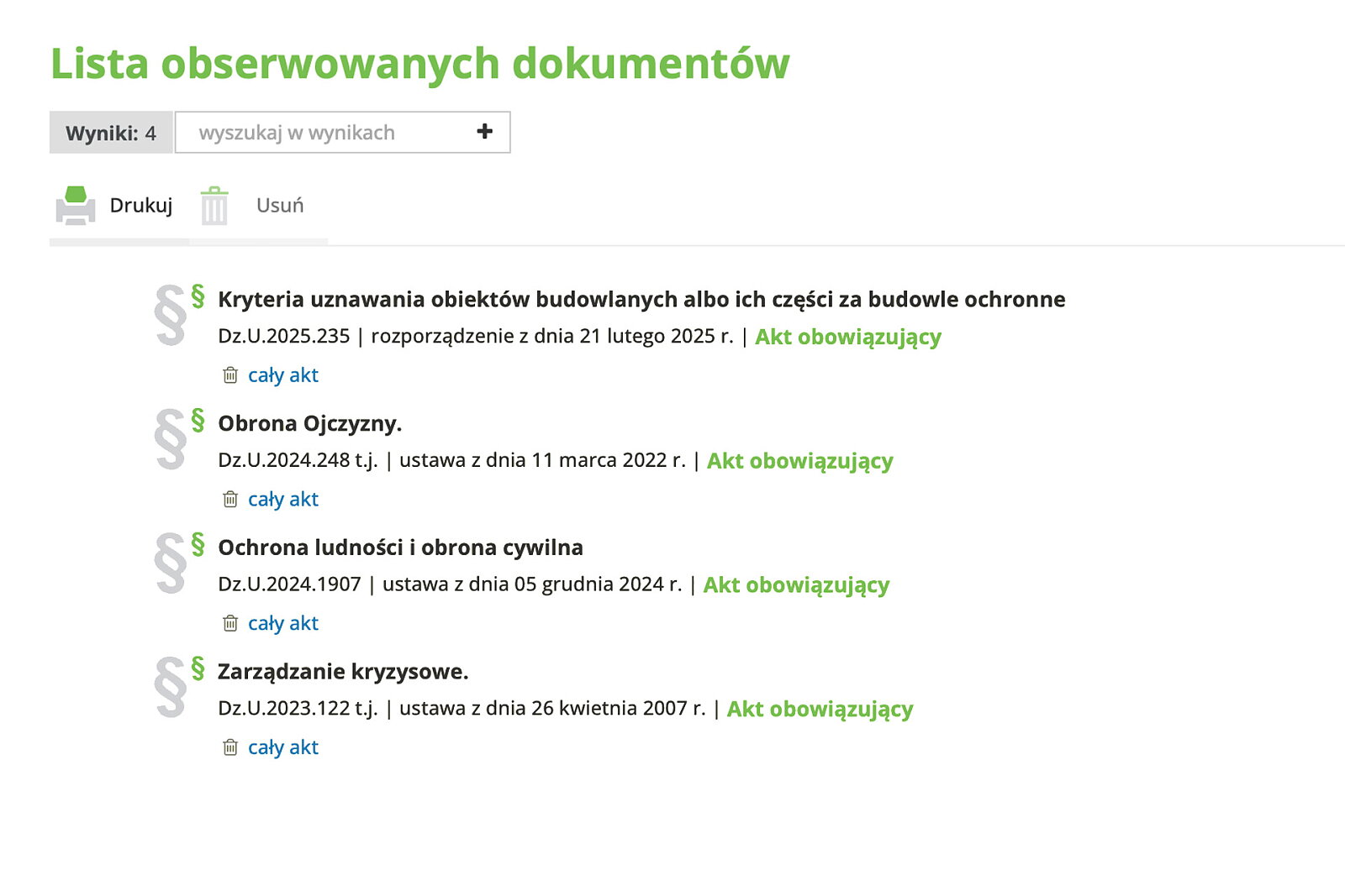 <p>Wygodnie zarządzasz listą obserwowanych dokumentów.</p>