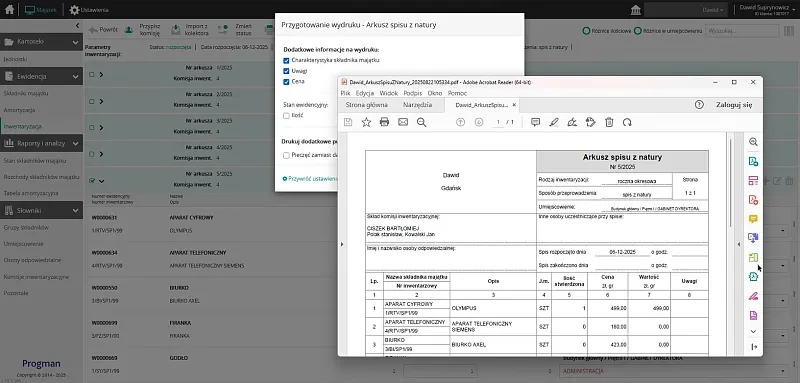 Progman Cloud Majątek skanowanie kodów – szybki import danych eliminuje ręczne przepisywanie i przyspiesza inwentaryzację