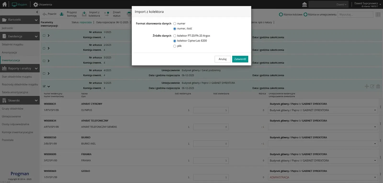 Progman Cloud Majątek import danych – automatyczne pobieranie danych eliminuje błędy i przyspiesza aktualizację ewidencji