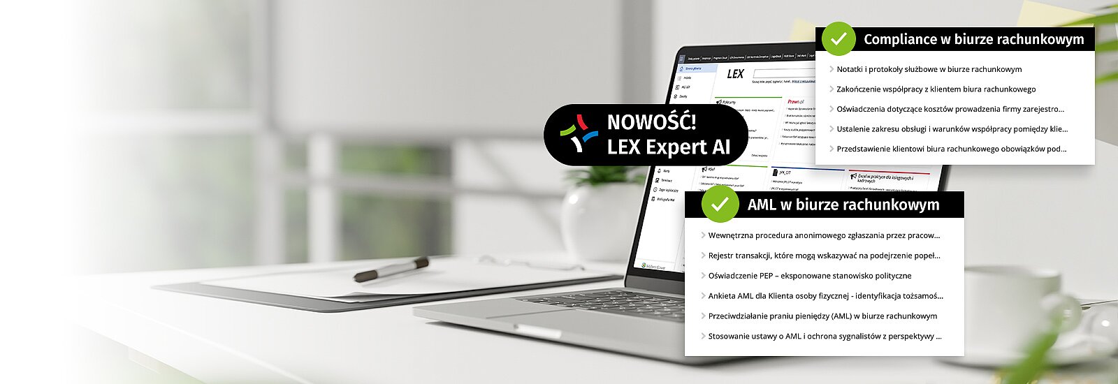Wypróbuj LEX Biuro Rachunkowe z Expert AI&nbsp;przez 14 dni za darmo Program&nbsp;LEX Biuro Rachunkowe&nbsp;to połączenie zasobów merytorycznych dotyczących: podatków, księgowości, rachunkowości, prawa&nbsp;pracy, ubezpieczeń społecznych z zagadnieniami niezbędnych do prawidłowego funkcjonowania biura rachunkowego:&nbsp;compaliance w biurze, umowy i obrót gospodarczy.&nbsp;Na czas testowania otrzymujesz: Produkt LEX Biuro Rachunkowe w wersji Optimum Nowość! LEX Expert AI&nbsp;- specjalistyczny czat AI bazujący na zasobach LEX. W dostępie testowym: 20 zapytań do czata. &nbsp;