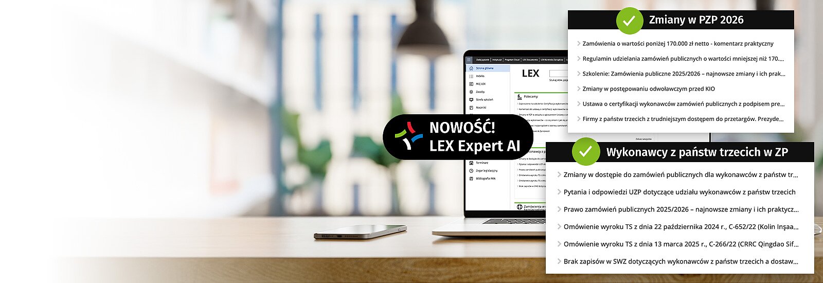 Wypróbuj LEX Zamówienia Publiczne Optimum z Expert AI&nbsp;przez 14 dni za darmo Program ułatwia prowadzenie postępowania o udzielenie zamówienia publicznego. Pomaga unikać błędów wydłużających postępowanie i rozstrzygać wątpliwości pojawiające się w trakcie interpretacji przepisów. Gwarantuje dostęp do bogatego zbioru orzeczeń Krajowej Izby Odwoławczej, Zespołu Arbitrów UZP i sądów okręgowych oraz do bazy komentarzy praktycznych. Nowość! LEX Expert AI&nbsp;- specjalistyczny&nbsp;czat AI bazujący na zasobach LEX. W dostępie testowym: 20 zapytań do czata.&nbsp;&nbsp;